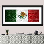 Weathered Mexico Flag with Coat of Arms Wall Art