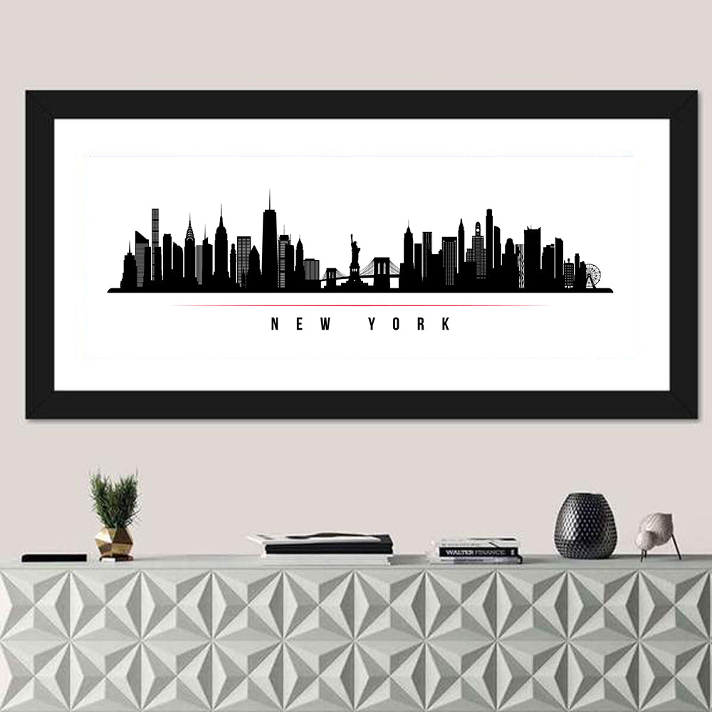 New York Skyline Silhouette Wall Art