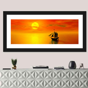 Old Boats Silhouette Wall Art