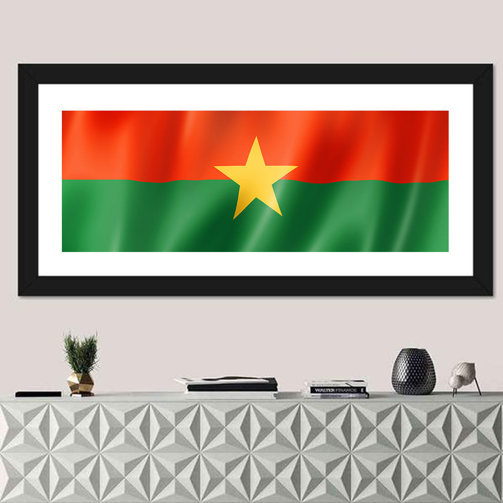 Burkina Faso Flag with Wavy Texture Wall Art