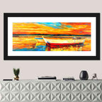 Boats at Golden Sunset Wall Art