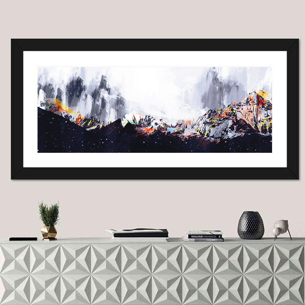 High-contrast Acrylic Mountains Wall Art