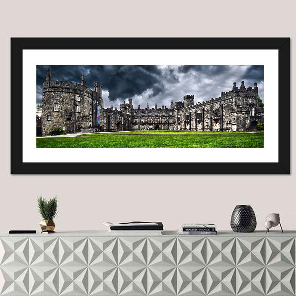 Kilkenny Castle Stormy Sky Wall Art in a room, panoramic