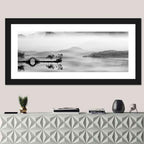 Misty Chinese Lake with Bridge Wall Art