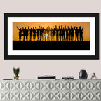 Children Silhouettes at Golden Hour Wall Art