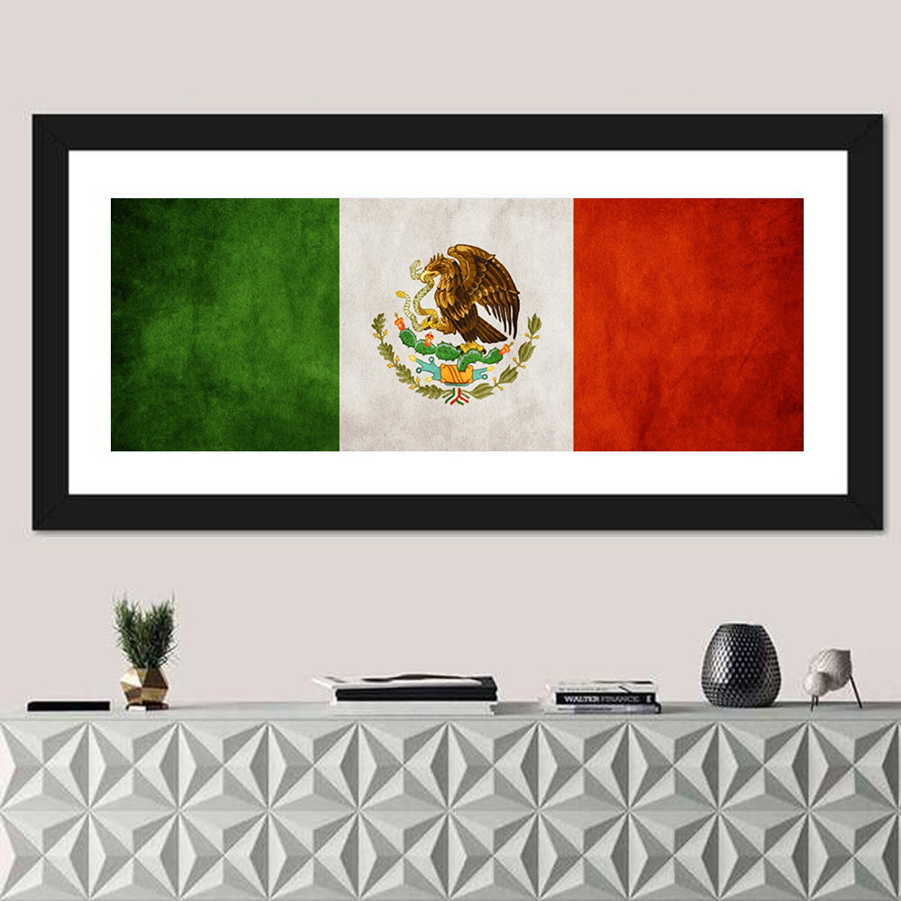 Vintage Mexican Flag Emblem Wall Art