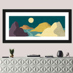 Moonlit Minimalist Mountain Wall Art