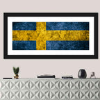 Distressed Sweden Flag Wall Art