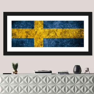 Grunge Sweden Flag Wall Art