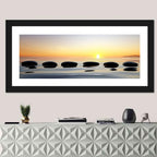 Zen Stones at Sunset Wall Art