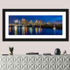 Boston Harbor Night Skyline Wall Art