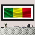 Mali Flag with Waving Fabric Texture Wall Art