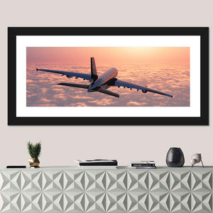 Passenger Plane Above Clouds Wall Art