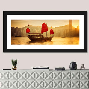 Victoria Harbor Skyline Sunset Wall Art