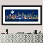 Seattle Skyline at Night Wall Art