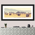 Golden Hay Bales Field Wall Art