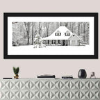 Frosty Winter House Landscape Wall Art