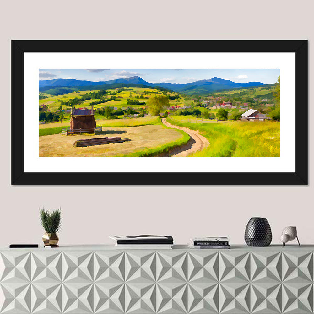 Summer Mountain Village Wall Art