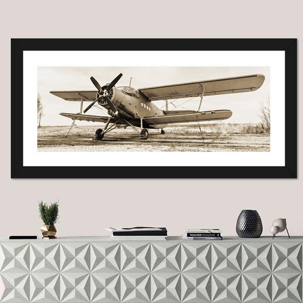 Vintage Biplane Closeup Wall Art