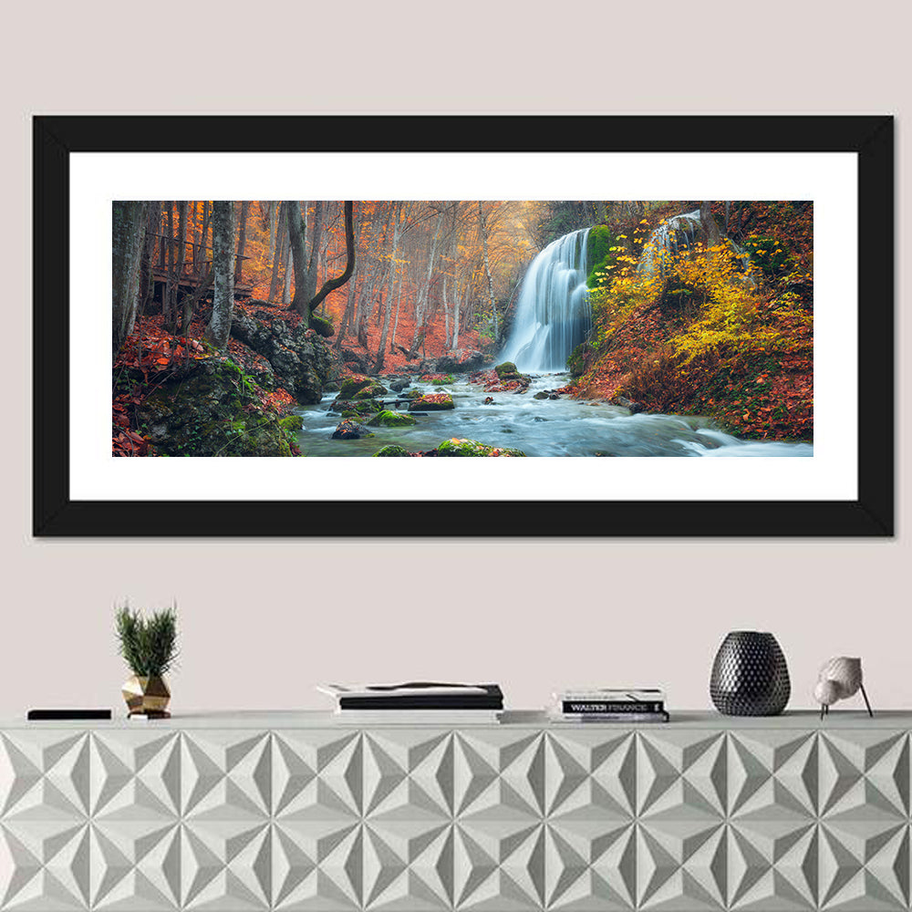 Autumn Silver Stream, Crimea Wall Art in a room, panoramic