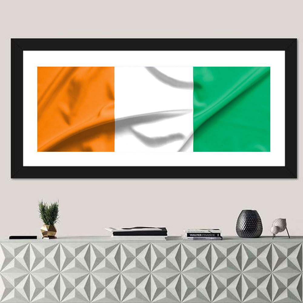 Ivory Coast Flag Rippled Tricolor Wall Art