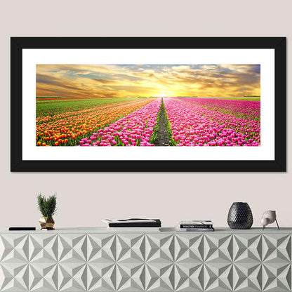 Sunrise Over Tulip Field Wall Art