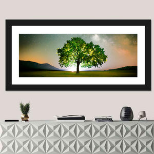 Tree Under Milky Way Galaxy Wall Art