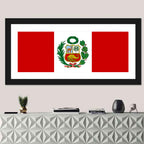 Peruvian Flag with Coat of Arms Wall Art