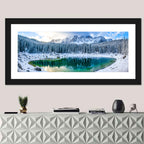 Snowy Mountain Lake Reflection Wall Art