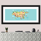 Illustrated Fruit World Map Wall Art