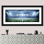 Floodlit Soccer Stadium at Night Wall Art