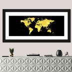 Metallic Gold World Map Wall Art