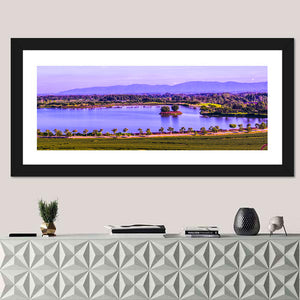 Tea Plantation With Lake In Thai Wall Art