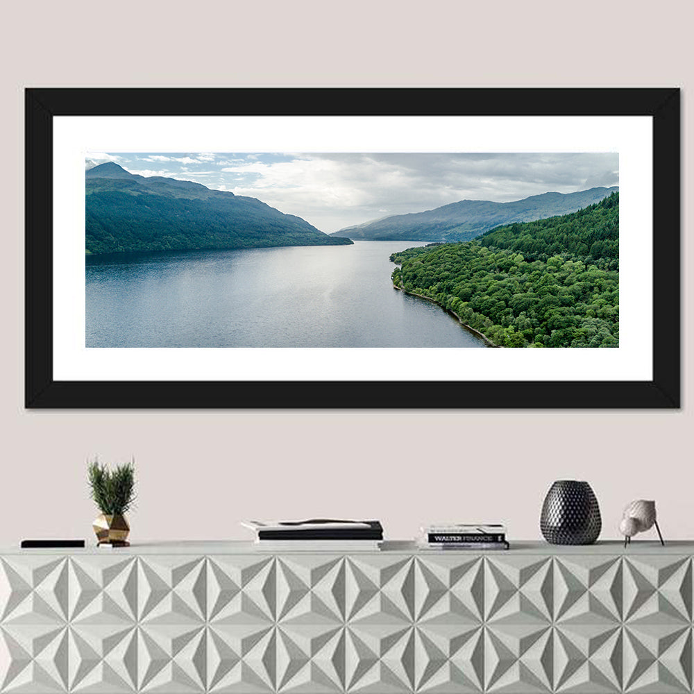 Bonnie Banks of Loch Lomond Wall Art in a room, panoramic