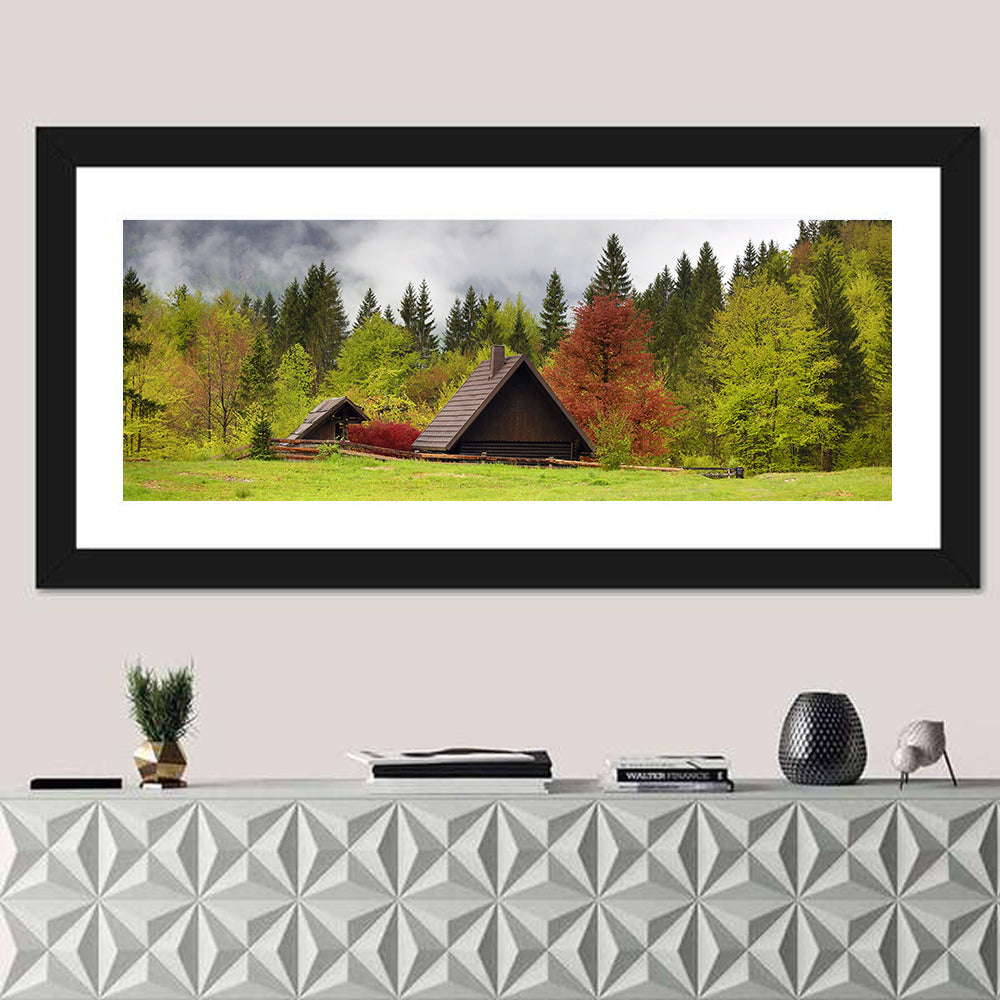 Slovenian Alps Cabin in Fog Wall Art