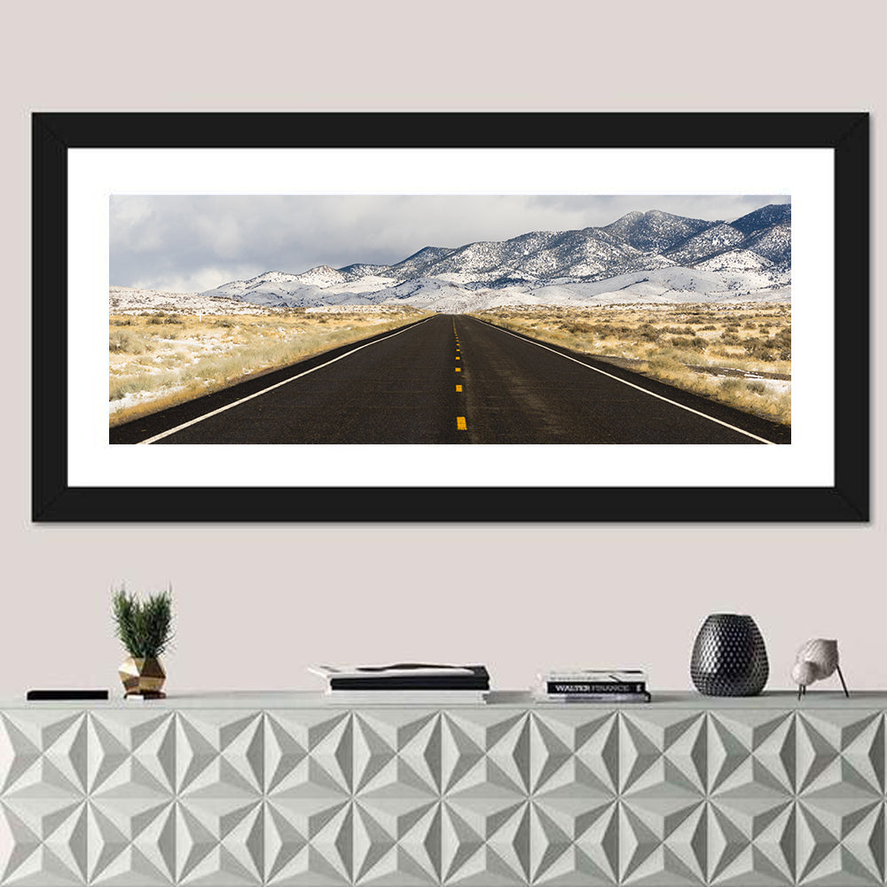 Great Basin Central Nevada Highway Wall Art in a room, panoramic