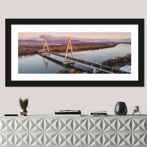 Megyeri Bridge At Dusk Wall Art