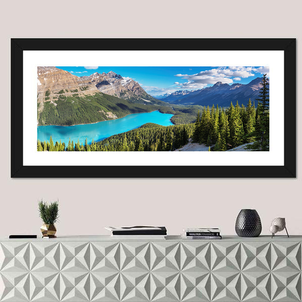 Peyto Lake, Banff National Park Wall Art in a room, panoramic