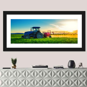 Farming Tractor In Field Wall Art