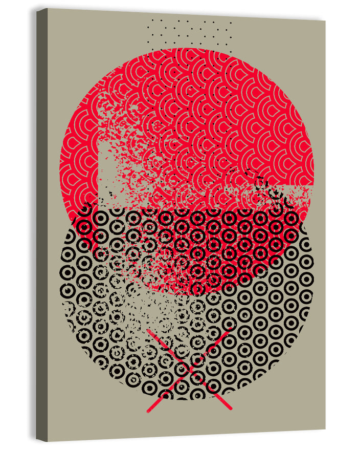 Stacked Circles Abstract Wall Art as a canvas print