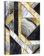 Gold Veined Marble Mosaic Wall Art