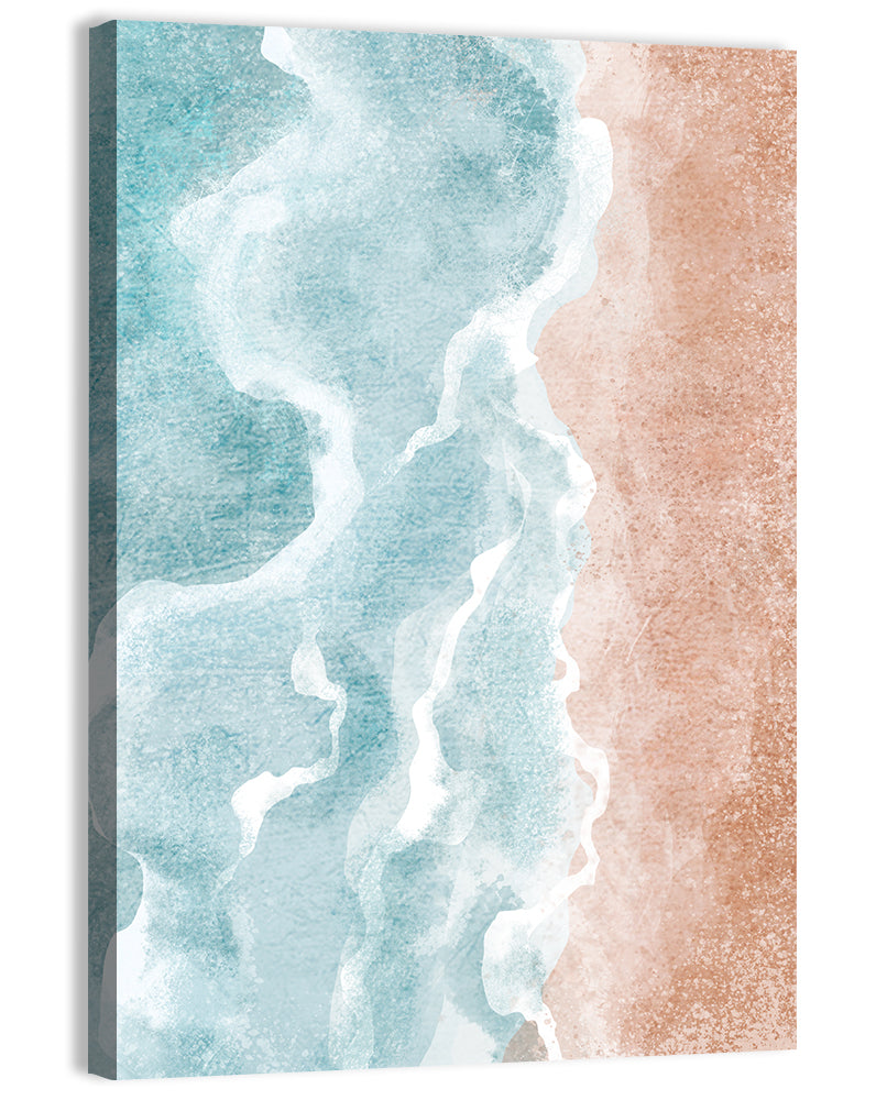 Aerial Shoreline Waves Wall Art, canvas print, portrait