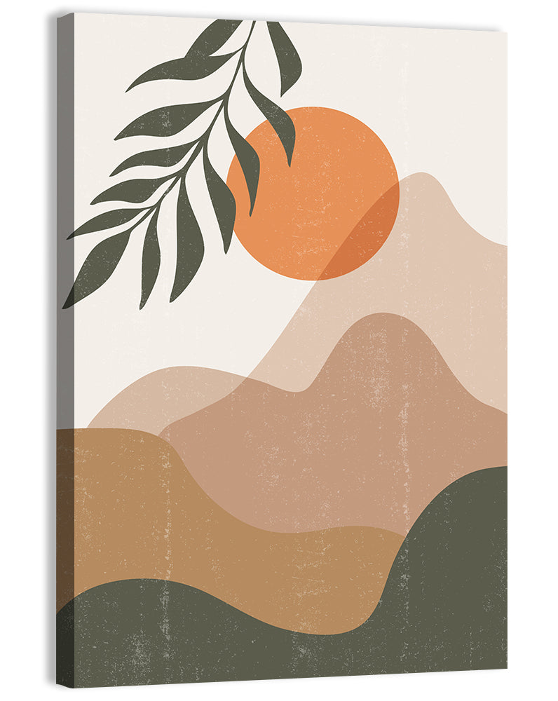 Boho Mountain Sunset Wall Art