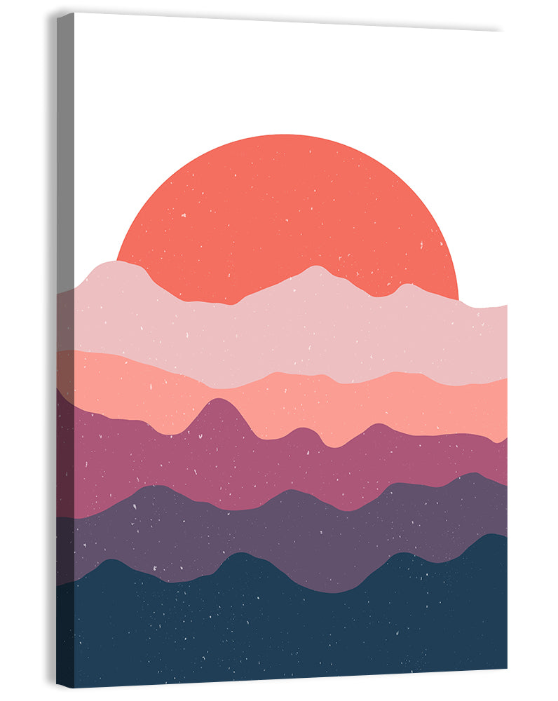 Minimal Mountain Sunset Wall Art