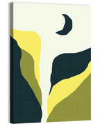 Crescent Moon Cliff and Mountain Wall Art