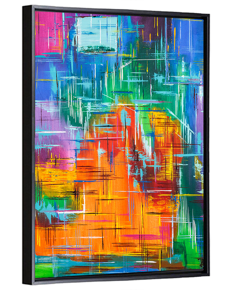 Vibrant Colorblock Grid Wall Art