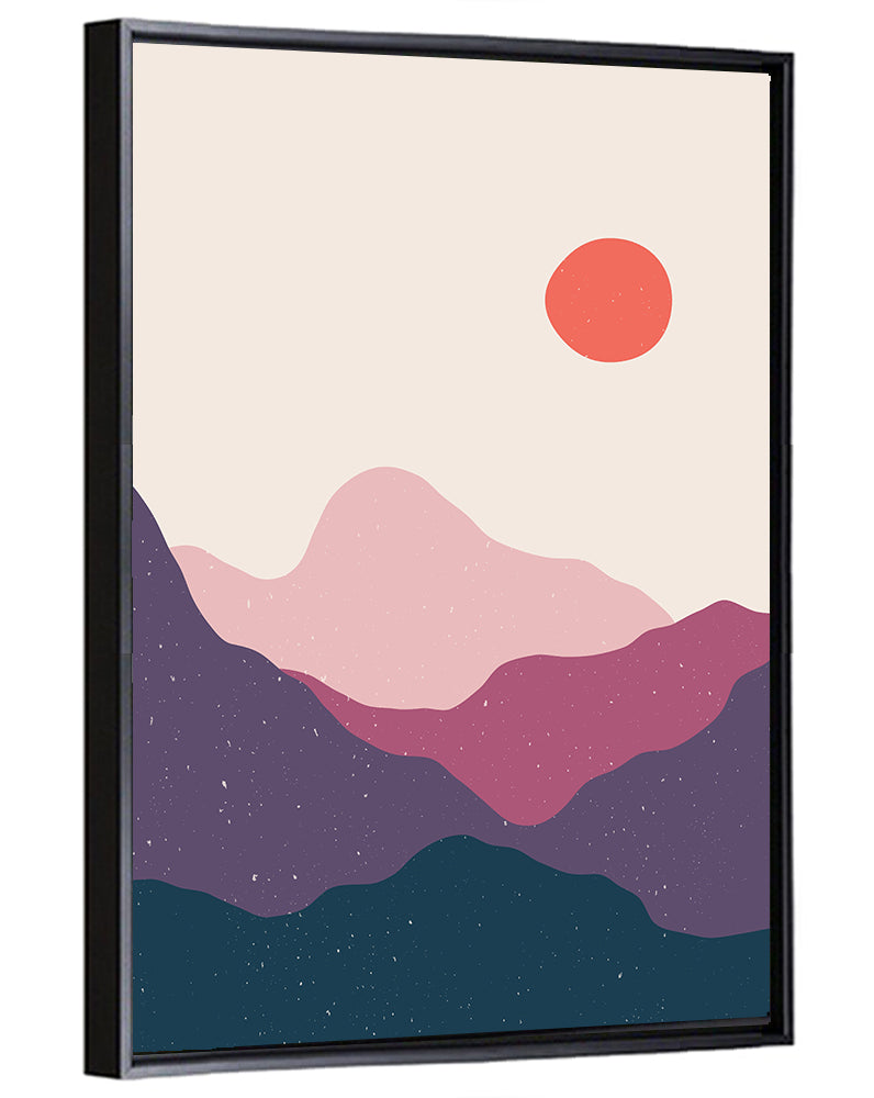 Contemporary Mountain Sunset Wall Art