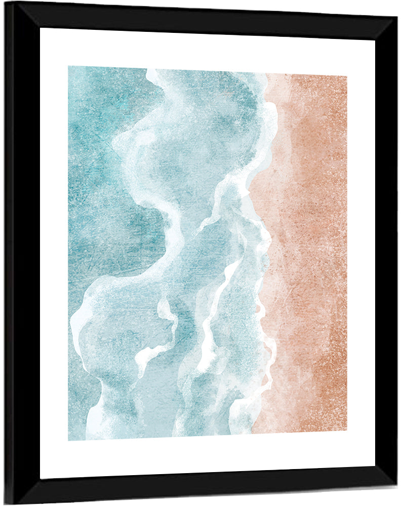 Aerial Shoreline Waves Wall Art