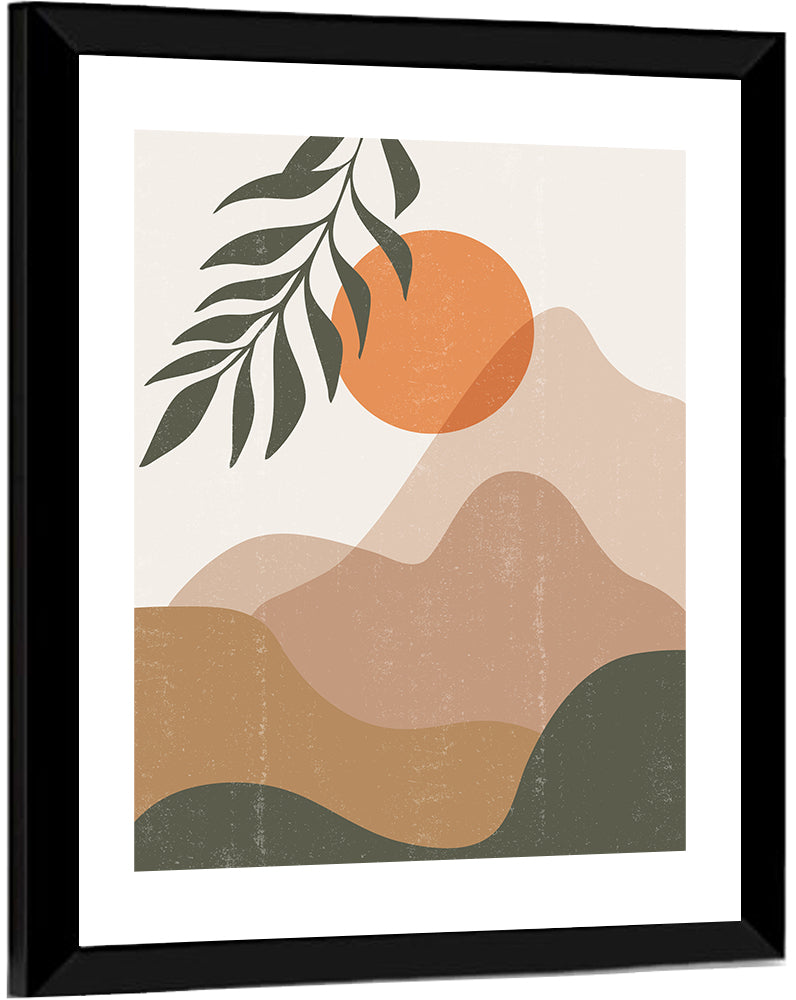 Boho Mountain Sunset Wall Art