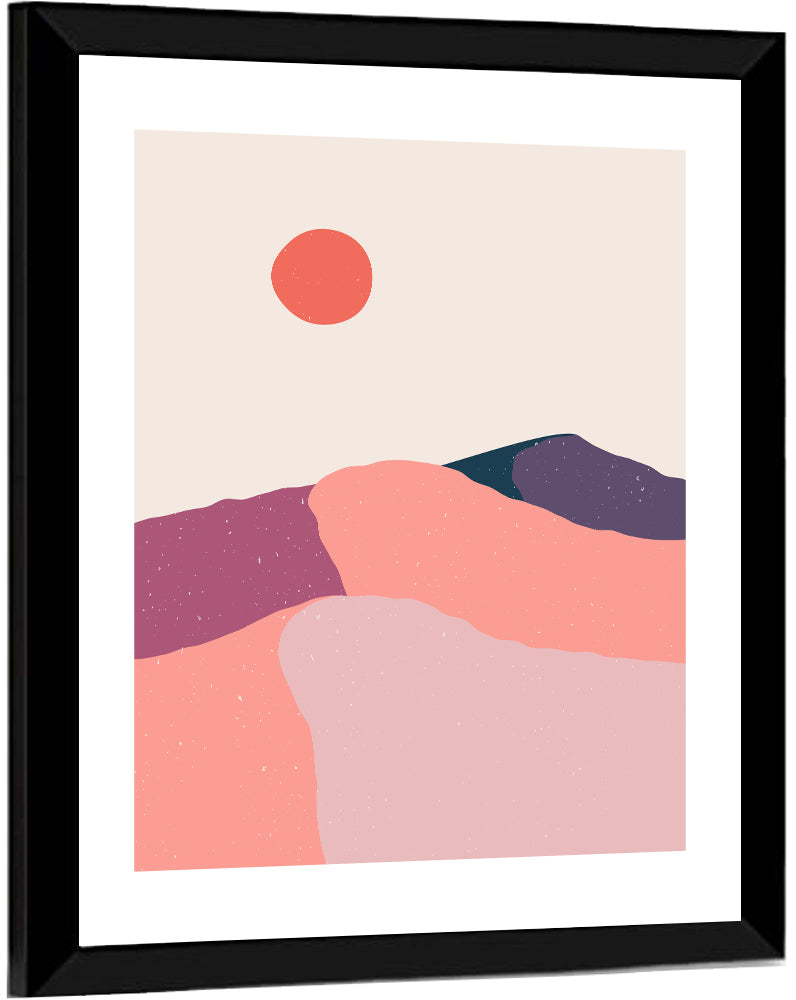 Desert Sunrise Abstract Landscape Wall Art
